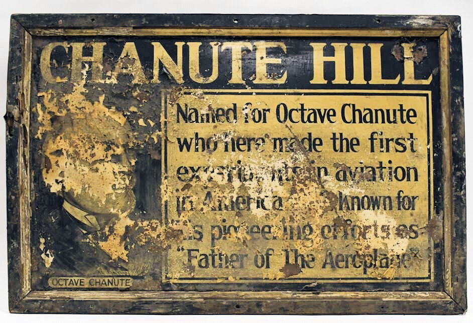 The above unique and degraded sign, made likely in 1936-1937 for an historical site dedication, was sold recently at an online auction.