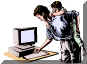 Clip Art of People at a Computer